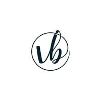 iniciais carta vb caligrafia logotipo vetor modelo