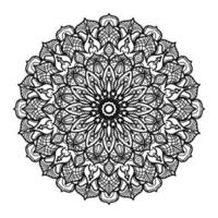 padrão circular em forma de mandala com flor para decoração de tatuagem de mandala de henna vetor