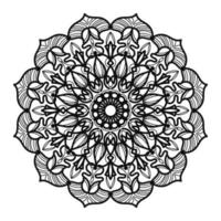 padrão circular em forma de mandala com flor para decoração de tatuagem de mandala de henna vetor