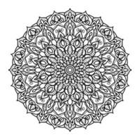 padrão circular em forma de mandala com flor para decoração de tatuagem de mandala de henna vetor