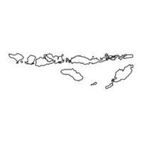 menor sunda ilhas mapa, região do Indonésia. vetor ilustração.