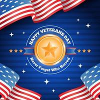 conceito de medalhão do dia dos veteranos vetor