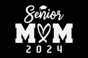 Senior mãe 24 classe do 2024 graduação para mulheres mãe camiseta Projeto vetor