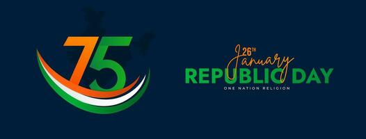 75º indiano república dia, 26 janeiro celebração social meios de comunicação publicar, rede Bennar, status desejos vetor