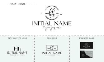 hh, h e h, inicial branding kit luxo-premium vetor logotipo