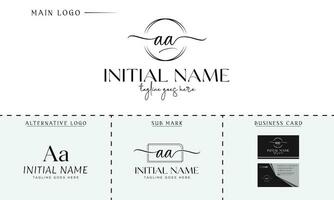 aa, uma e uma. inicial branding kit luxo-premium vetor logotipo