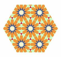 colorida hexagonal islâmico padronizar. árabe Projeto elemento. vetor
