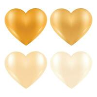 vetor ícone conjunto dia dos namorados coleção do amarelo corações