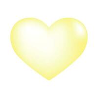 vetor brilhante amarelo coração ilustração em branco fundo