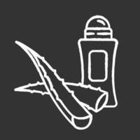ícone de giz branco antitranspirante vegan em fundo preto vetor
