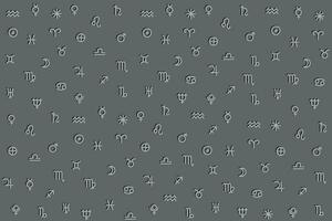 ilustração linha do a zodíaco símbolo com sombra padronizar em cinzento fundo. vetor