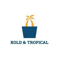 de praia marca logotipo Projeto com vetor ilustração do Palma árvores