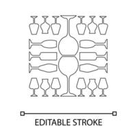 ícone de copo de vinho linear vetor