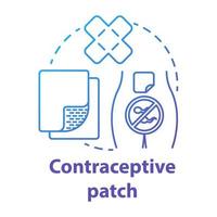 ícone do conceito de adesivo anticoncepcional azul vetor