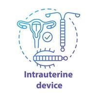 ícone de conceito de dispositivo intrauterino azul vetor