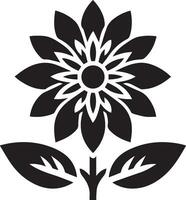 mínimo flor ícone vetor arte ilustração Preto cor branco fundo 11