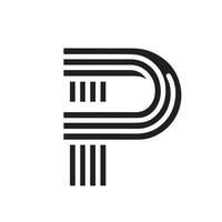 simples inicial carta p logotipo. vetor