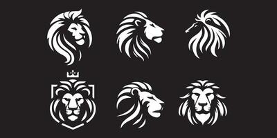 conjunto de logotipo do leão. coleção de design premium. ilustração vetorial vetor