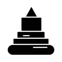 pirâmide empilhamento argolas brinquedo ícone isolado em branco fundo, editável vetor do empilhamento argolas