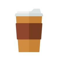 plano quente café para ir ícone logotipo animado desenho animado vetor isolado em branco fundo