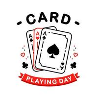 nacional cartão jogando dia Projeto isolado em uma branco fundo vetor