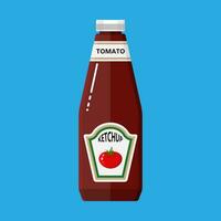 vidro garrafa do tradicional tomate ketchup. vetor ilustração dentro plano estilo