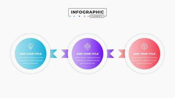 círculo infográfico o negócio elementos com 3 passos ou opções vetor