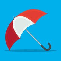 vermelho branco guarda-chuva ícone. vetor ilustração dentro plano estilo isolado em azul fundo