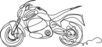 1 linha arte. contínuo linha arte. mão desenhado esboço do uma motocicleta vetor