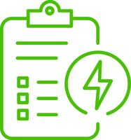 energia papel relatório linha ícone símbolo ilustração vetor