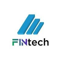 moderno logotipo conceito para fintech e digital finança indústria vetor