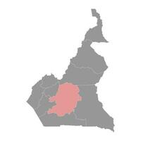 Centro região mapa, administrativo divisão do república do Camarões. vetor ilustração.