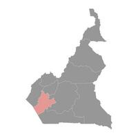 litoral região mapa, administrativo divisão do república do Camarões. vetor ilustração.