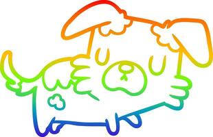 desenho de linha de gradiente de arco-íris cachorrinho vetor