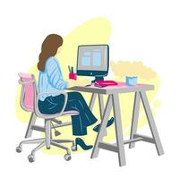 vetor ilustração do uma o negócio mulheres trabalhando dentro a escritório