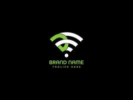 d carta logotipo moderno Wi-fi carta logotipo 3d o negócio marca logotipo vetor