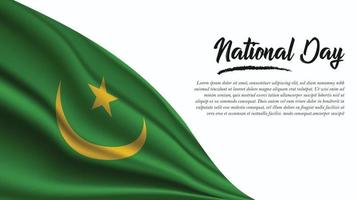 banner do dia nacional com fundo da bandeira da mauritânia vetor