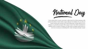 banner do dia nacional com fundo da bandeira de macau vetor