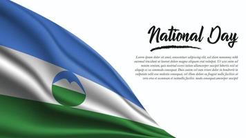 banner do dia nacional com fundo da bandeira de Kabardino Balkaria vetor