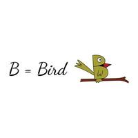 vetor ilustração do Aprendendo inglês alfabeto para crianças carta b