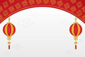 chinês Novo ano fundo com lanterna ornamento. chinês Novo ano cumprimento cartão com livre cópia de espaço área. vetor Projeto para bandeira, poster, social meios de comunicação.