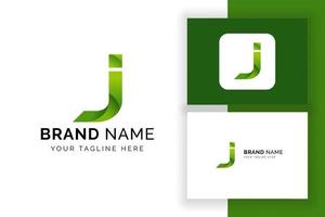 ícone criativo da letra j no estilo de cor verde. logotipo de letras do alfabeto verde de vetor. vetor