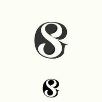plano tipografia inicial carta gs logotipo cinzento cor vetor