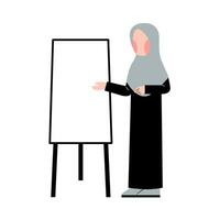 hijab professor ensino com quadro branco vetor