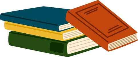 pilhas do livros para leitura. literatura, dicionários, enciclopédias, planejadores com favoritos. pilha do livros didáticos para Educação. colori plano vetor ilustração isolado em branco fundo