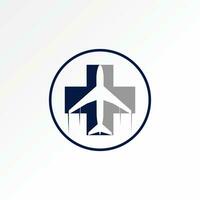 logotipo Projeto gráfico conceito criativo abstrato Prêmio vetor único placa estoque aeronave avião CIA aérea em Cruz. relacionado para transporte saudável