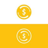 ilustração do vetor de ícones de dinheiro. ilustração abstrata da moeda do dólar e vetor do ícone