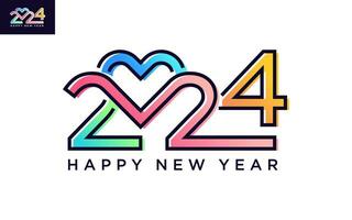 moderno vetor gráfico do 2024 logotipo feliz Novo ano, texto 2024 modelo vetor editável e redimensionável eps 10