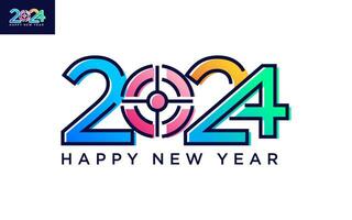 moderno vetor gráfico do 2024 logotipo feliz Novo ano, texto 2024 modelo vetor editável e redimensionável eps 10