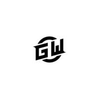 gw Prêmio esport logotipo Projeto iniciais vetor